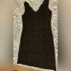 Ann Taylor Lace Double V Sheath Dress - Black Size 2